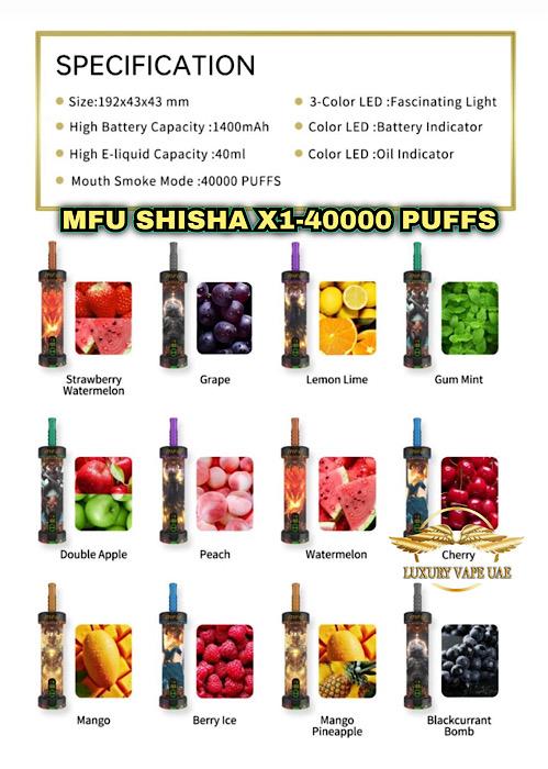 MFU Shisha X1 40000 Puffs-Luxury Smoke UAE