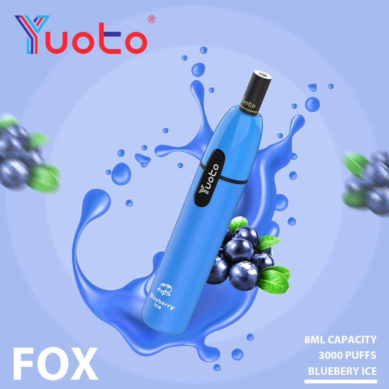 BUY YUOTO FOX 3000 PUFFS 50MG DISPOSABLE DUBAI UAE