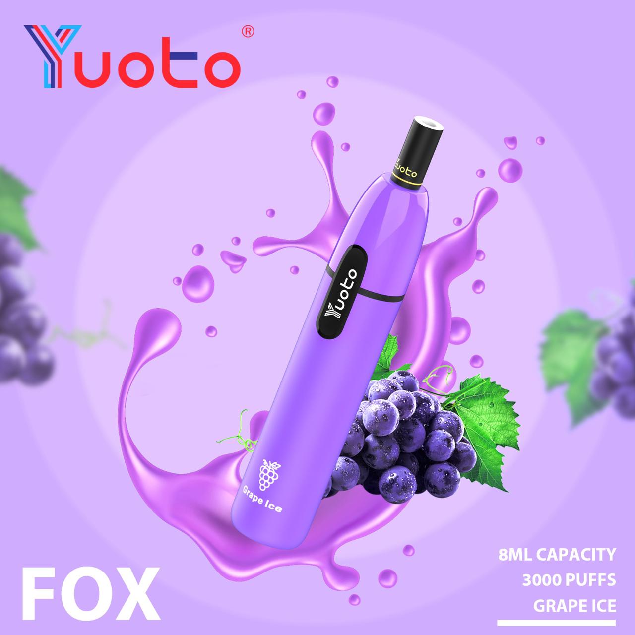 BUY YUOTO FOX 3000 PUFFS 50MG DISPOSABLE DUBAI UAE