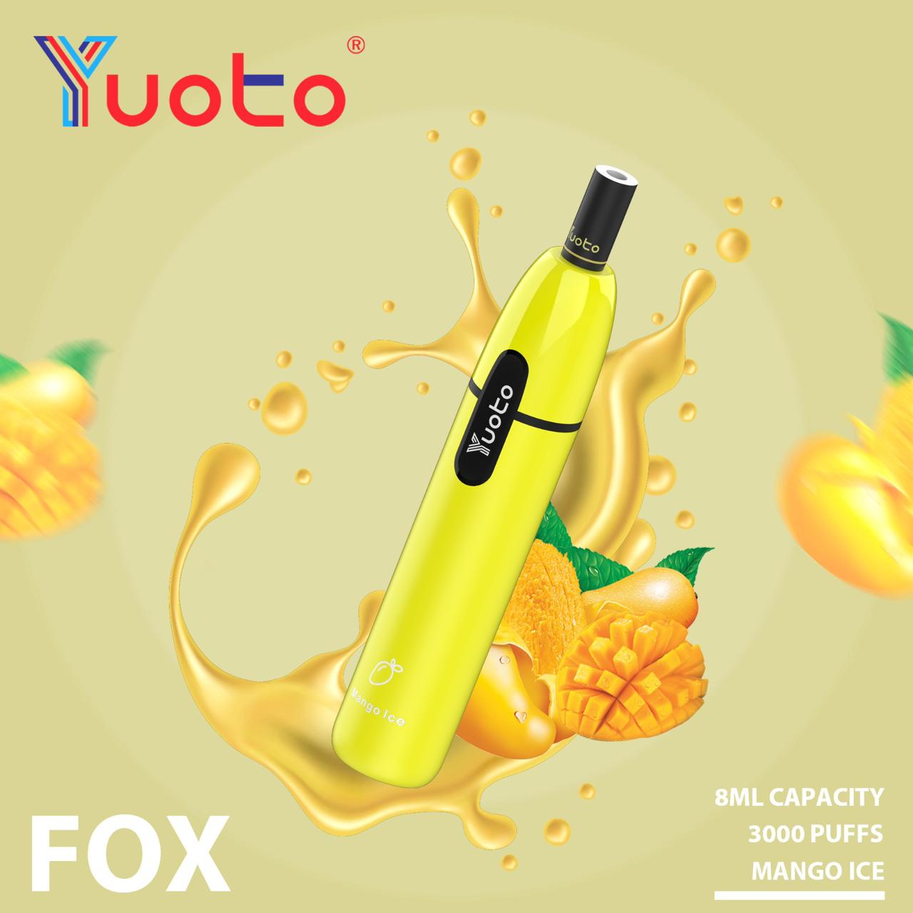 BUY YUOTO FOX 3000 PUFFS 50MG DISPOSABLE DUBAI UAE