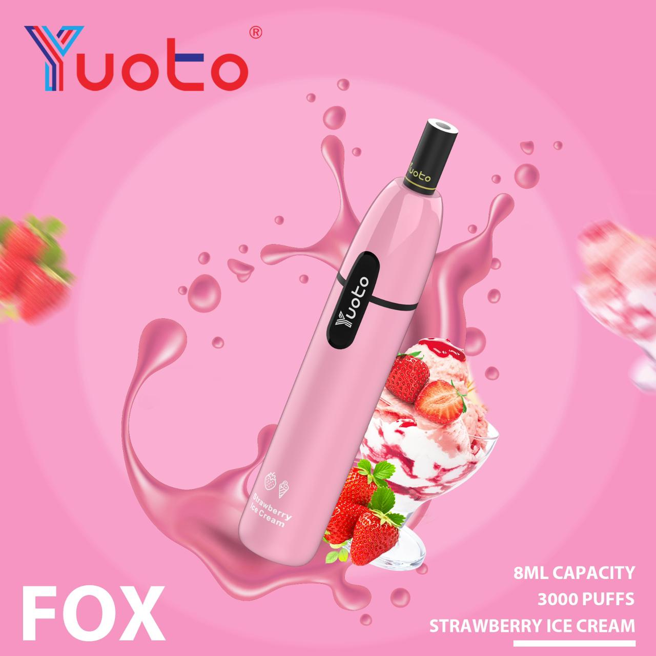 BUY YUOTO FOX 3000 PUFFS 50MG DISPOSABLE DUBAI UAE