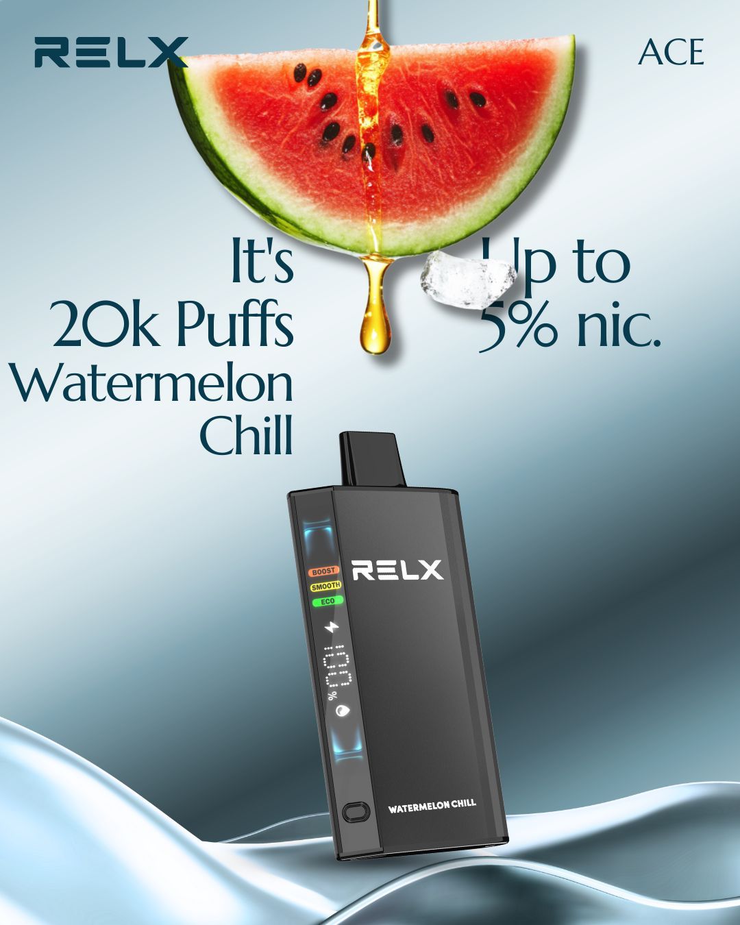 RELX Ace 20000 Puffs 50MG Disposable Kit Dubai-Watermelon Chill