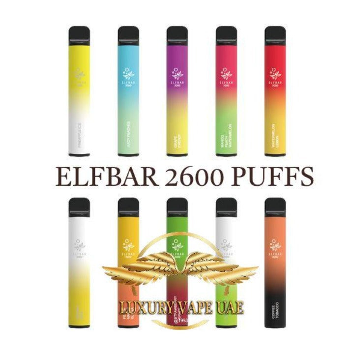 ELFBAR 2600 PUFFS DISPOSABLE VAPE Luxury Smoke AE ELFBAR 2600 PUFFS DISPOSABLE VAPE Luxury Smoke AE