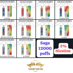 New Saga 12000 Puffs Disposable Vape Pen  Luxury Smoke AE