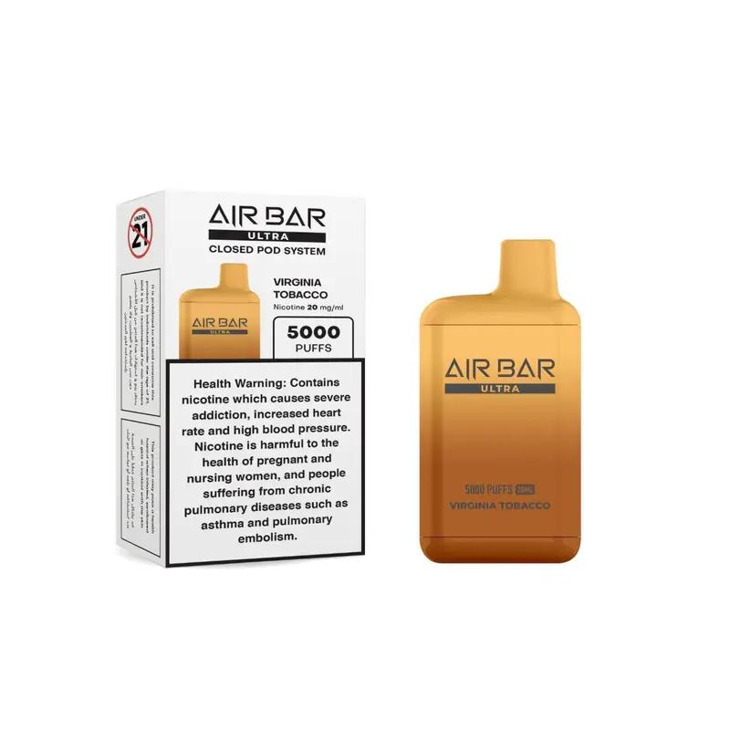 Air Bar Ultra vaping device and packaging on a white background