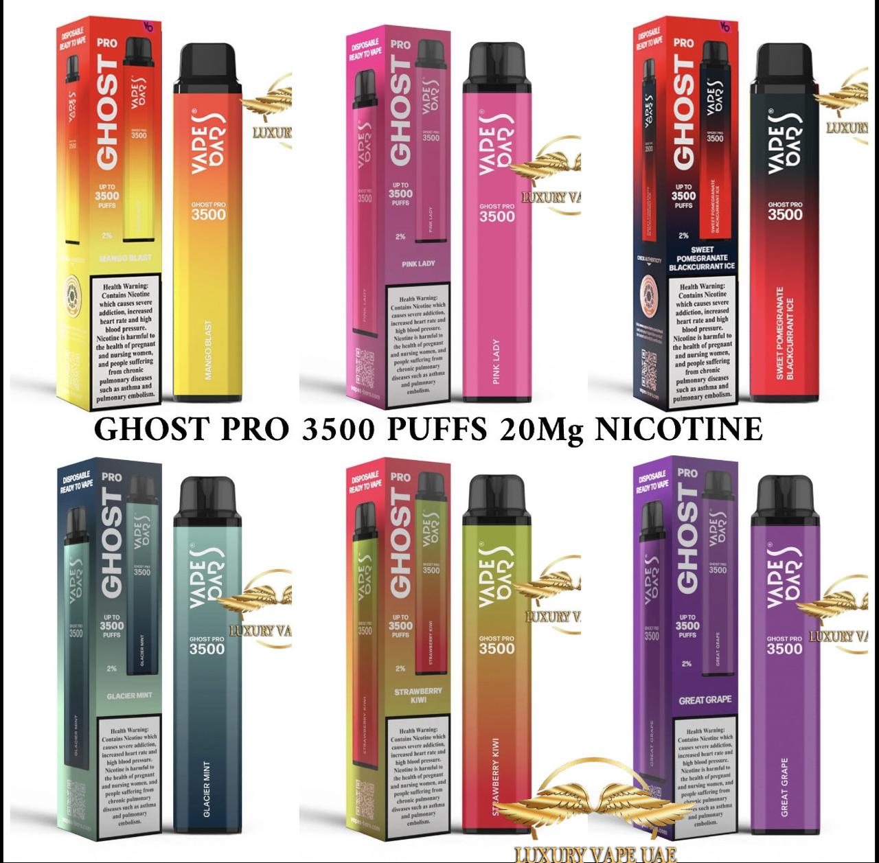 Vapes Bars Ghost Pro 2% With 3500 Puffs Dubai & Abu Dhabi