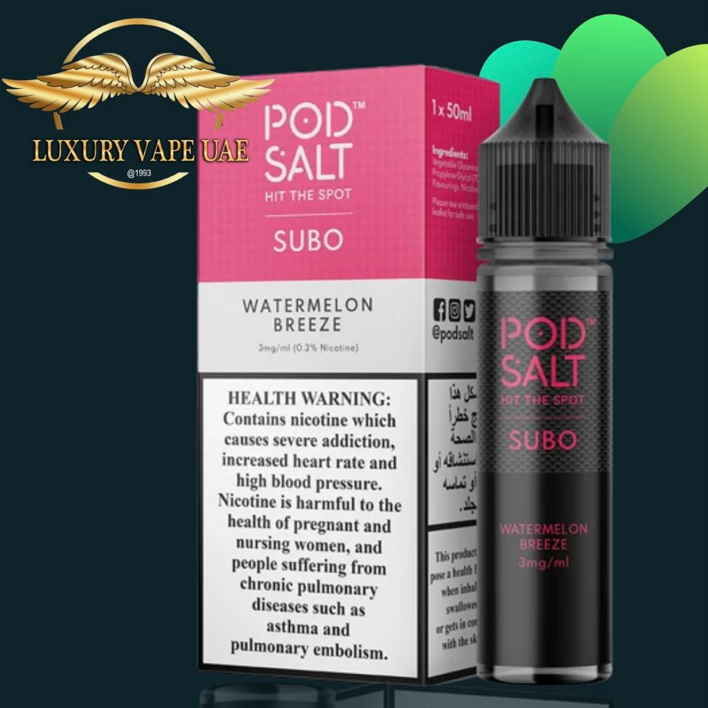 POD SALT SUBOWATERMELON BREEZE E-LIQUID 50ML/3MG Luxury Smoke AE POD SALT SUBOWATERMELON BREEZE E-LIQUID 50ML/3MG Luxury Smoke AE